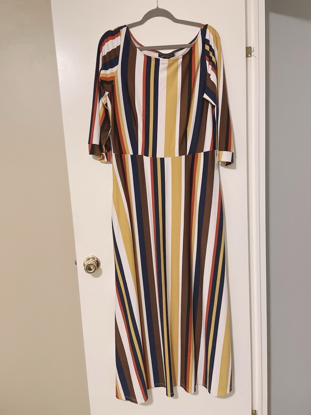 Ashley Stewart Striped Maxi Length Dress Size 14/16